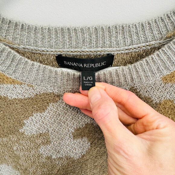 Banana Republic Camo Sweater Wool Blend W L - Picture 2 of 8